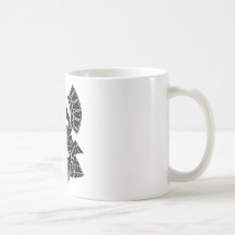 Masque samouraï monochrome tasse à café