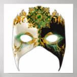 Masque vénitien : Bijou vert Posters