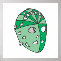 Masque vert de gardien de but posters