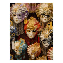 Masques de carnaval à Venise Carte Postale