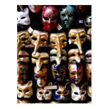 Masques de carnaval cartes postales