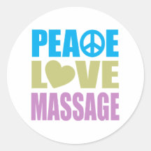 Massage d'amour de paix adhésifs ronds