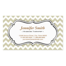 Massage Therapist - Chevron Simple Jasmine Business Cards