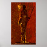 Massaï dans le coucher du soleil de rougissement posters