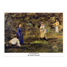 Match de croquet par Manet Edouard Carte Postale