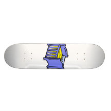 Matelas jaune graphique bleu de huche de bébé plateaux de skate