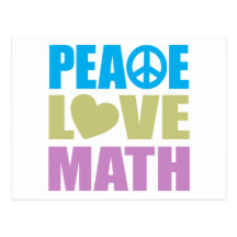 Maths d'amour de paix carte postale