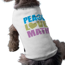 Maths d'amour de paix tee-shirts pour toutous