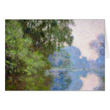 Matin sur la Seine près de Giverny Claude Monet Cartes De Vœux