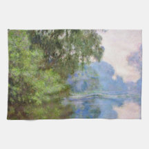 Matin sur la Seine près de Giverny Claude Monet Serviettes Pour Les Mains