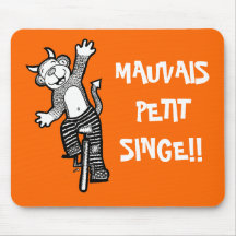 Mauvais petit tapis de souris français de singe