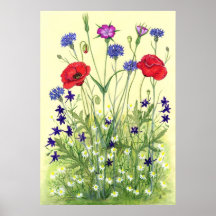 Mauvaises herbes de champ de blé posters