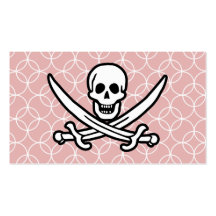 Mauve Circles Jolly Roger Business Card Template