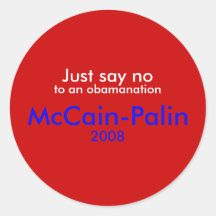 McCain-Palin 2008 "disent juste non à obama " Autocollant