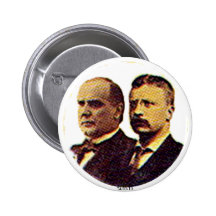 McKinley-Roosevelt - bouton Pin's Avec Agrafe