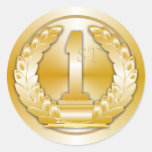 Médaille d'or autocollant rond