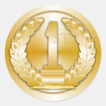 Médaille d'or autocollant rond