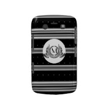 Médaillon argenté blanc noir d'art déco coque Case-Mate blackberry