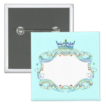 Médaillon fleuri de cadre avec la couronne badge