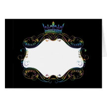 Médaillon fleuri de cadre avec la couronne cartes
