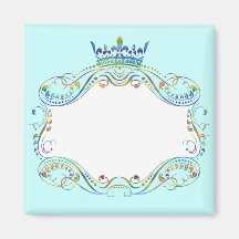 Médaillon fleuri de cadre avec la couronne magnets