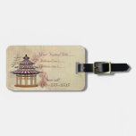 Médias mélangés de rose de pagoda orientaux étiquettes de bagages