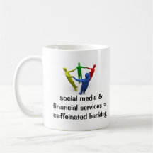Médias sociaux dans la tasse de services financier