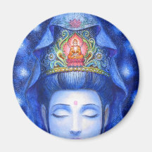 Méditation de minuit Kuan Yin de zen Aimants Pour Réfrigérateur