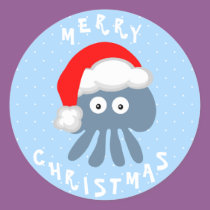 Méduses mignonnes de Père Noël de Noël autocollants