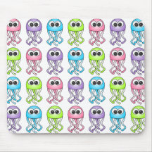 Méduses mignonnes Mousepad d'arc-en-ciel Tapis De Souris