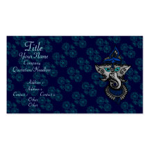 Mehndi Ganesha (bleu) Cartes De Visite Personnelles