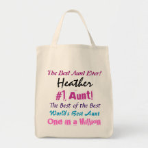 Meilleure tante Ever Custom Name Sacs Fourre-tout