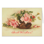Meilleurs voeux carte vintage de roses