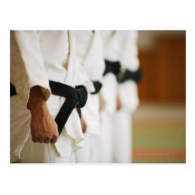 Membres d'un Dojo de judo aligné Cartes Postales