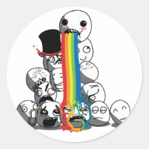 Meme fait face à l'insigne d'arc-en-ciel adhésif rond