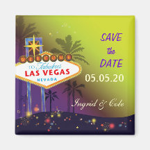 Memorable Las Vegas Wedding Night Save the Date Magnets