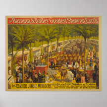Ménagerie de jungle à l'affiche de cirque d'Olympi