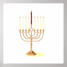 Menorah d'or affiche