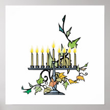 Menorah et lierre posters