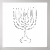 Menorah noir affiche