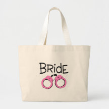 Menottes de jeune mariée sac en toile
