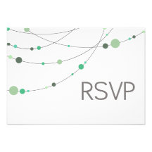 Menthe élégante de blanc des brins RSVP Invitation