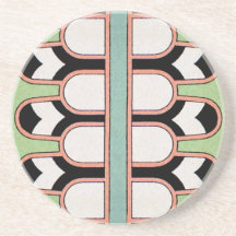 Menthe géométrique de motif d'art déco assyrien vi dessous de verres