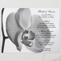 Menu blanc de mariage d'orchidée tract
