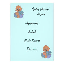 menu de babyshower faire-parts