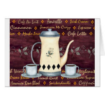 Menu de café carte de vœux