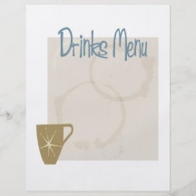 menu de café prospectus personnalisés