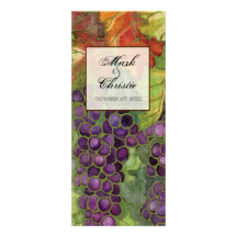 Menu de dîner de mariage, feuille de raisin d'auto invitations