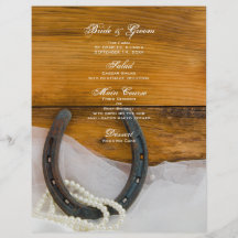 Menu de fer à cheval et de mariage campagnard de p tract customisé