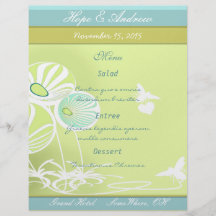 Menu de fleurs et d'abeilles prospectus en couleur